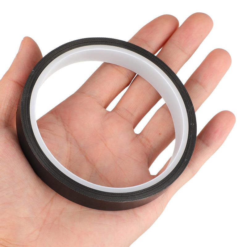 1 Roll Black Heat Resistant Tape, High Temperature Heat Transfer Tape PTFE Film Adhesive Tapes Waterproof Smooth Surface 1/2" Width, 10m / 33ft Length, Black 0.5" Width