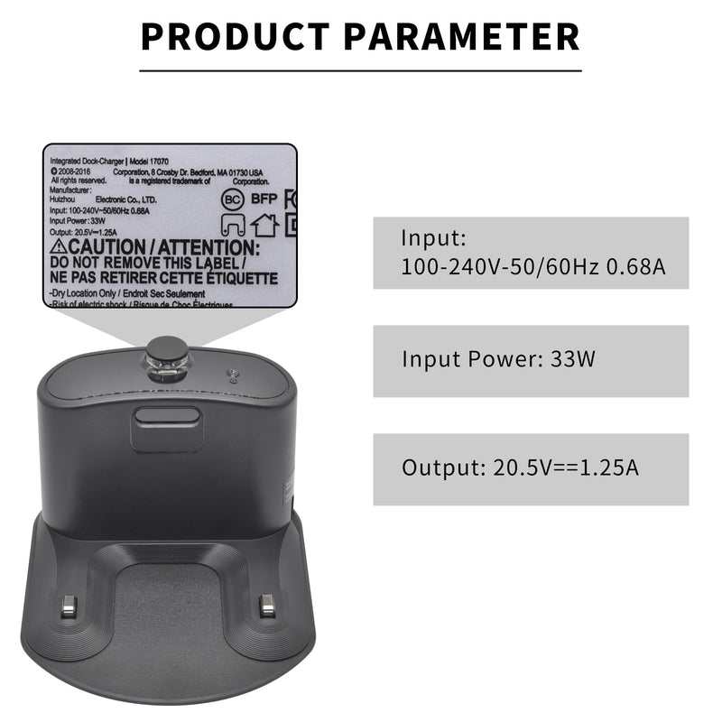 RDSJK Roomba Charger Dock, Replacement for iRobot Roomba e5 e6 i1 i3 i4 i5 i6 i7 i8 j5 j7 j9 Series & All 500 600 700 800 900 Series - Charger ADF-N1 17070 17064 4452369