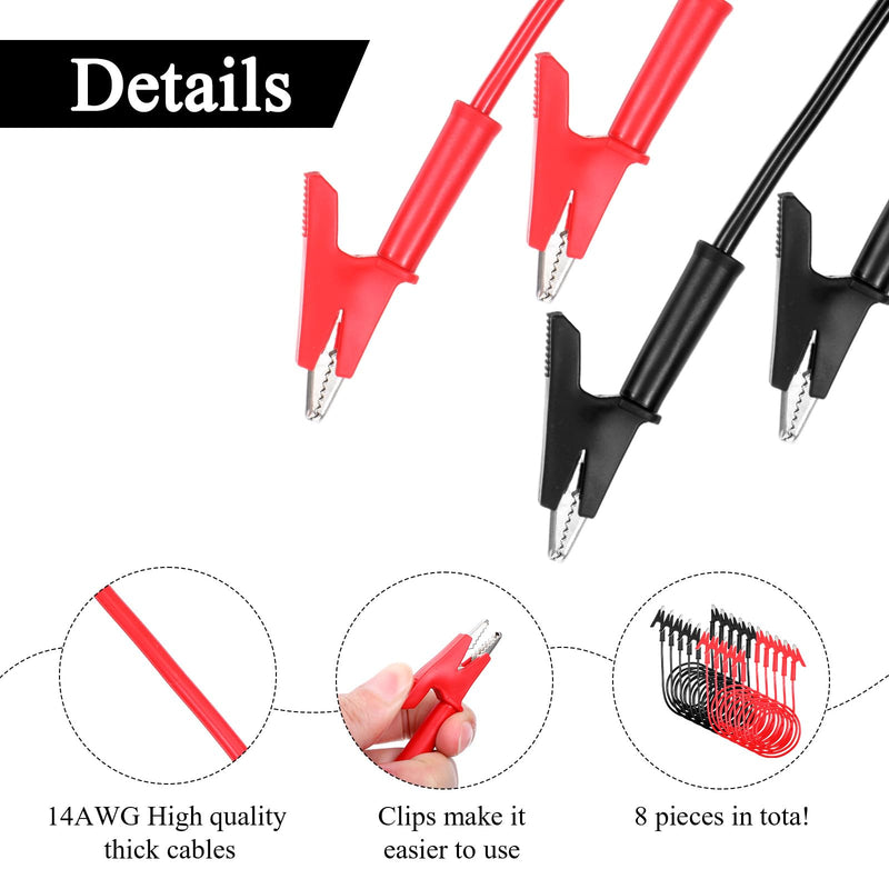 [Australia - AusPower] - 10 Pcs 14 Gauge Jumper Wires Alligator Clips to Alligator Clip Electrical Test Wires Set Silicone Flexible Cable for Electrical Testing (3.3 Ft) 