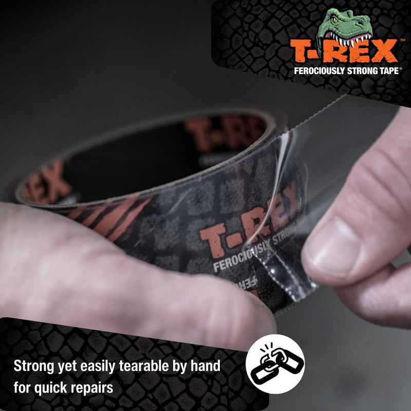 T-REX Ferociously Strong Repair Tape, Sticks to Wet Surfaces, All Weather and UV Resistant, 1.88" x 9 Yards, Clear, 1-Roll (241535)