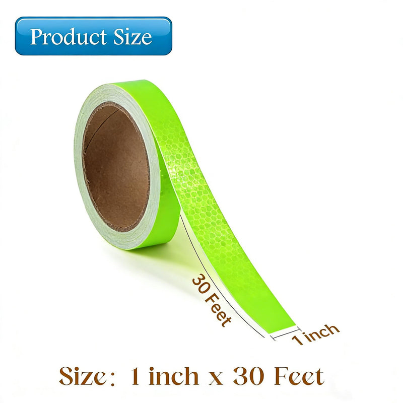 Reflective Tape, 1 Inch X 30 Ft, Fluorescent Green 1" x 30ft