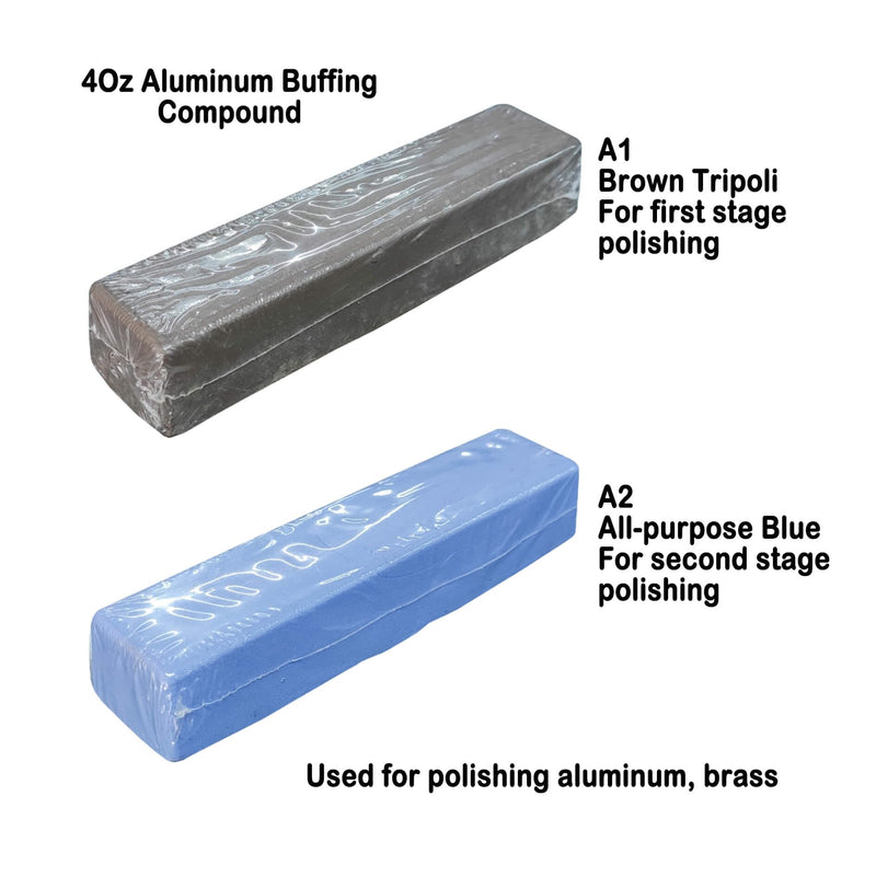 [Australia - AusPower] - Metal Polishing Compound Kit 20Oz, Total 5Pc Buffing Compound Bars, with 4Oz Each, Black, Green, White, Brown Tripoli, All-Purpose Blue, for Polishing Iron, Steel, Stainless Steel, Aluminum & Brass 