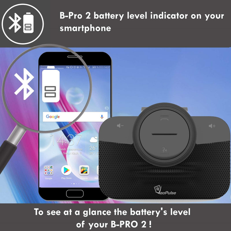 [Australia - AusPower] - Car Speakerphone B-PRO 2B Hands-Free kit, 6W Hi-Fi Speakers, with Bluetooth Automatic multipoint Cellphone Connection 