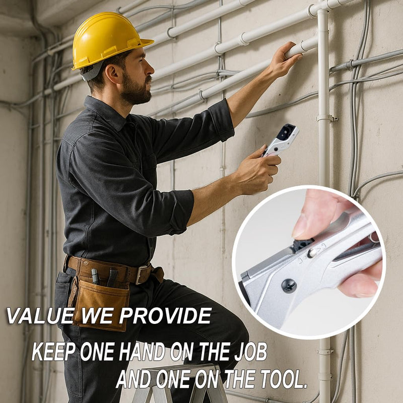 ORXPLUS TOOLS FlexiPro Pipe Tubing Cutter Plumbing Tool Cuts up to 1-1/4'' PTFE Blade,Rubber Hose,PPR PEX-A/B/C/AL,