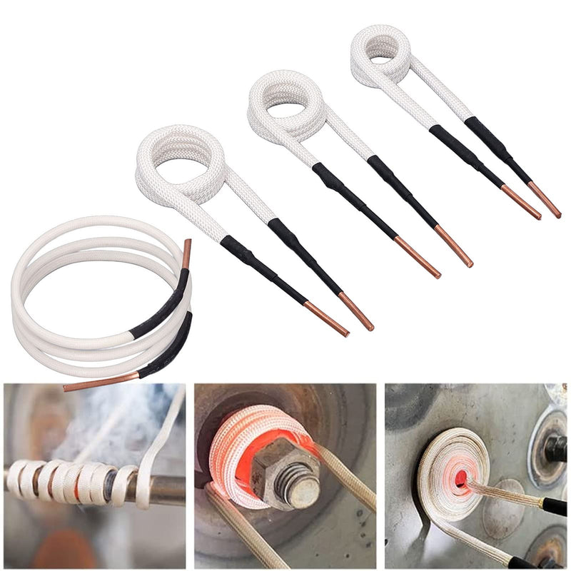 4 Pieces Induction Heating Coils Induction Heating Set Flameless Induction Bolt Heating Tool Coil Induction Heating Accessories 3.0 mm Brass Core