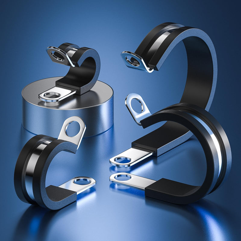 [Australia - AusPower] - 50 PCS 1/2 Inch Cable Clamps, 304 Stainless Steel Cable Clamps, Insulated Clamp, Hose Clamp, Pipe Clamp, Sturdy Clamp, and Wire Clamp by RTHIEAI 50 pcs 