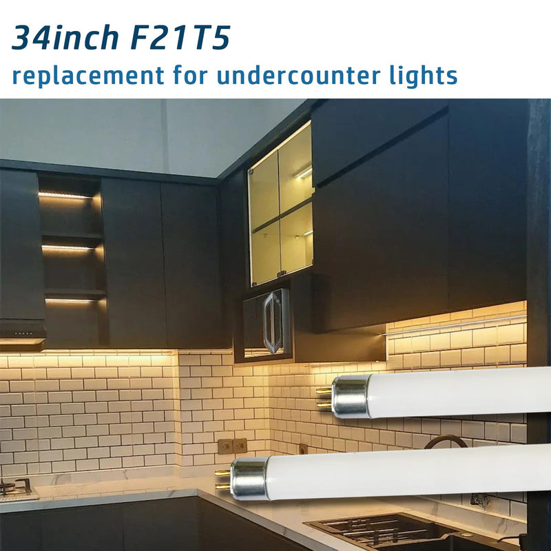 [Australia - AusPower] - (6pack 34inch F21T5/830 Fluorescent Light Bulb, 21Watt Warm White T5 Linear Tube, 34'' F21W/T5 3000K Soft White Lighting, 20000Hour Longevity Performance 