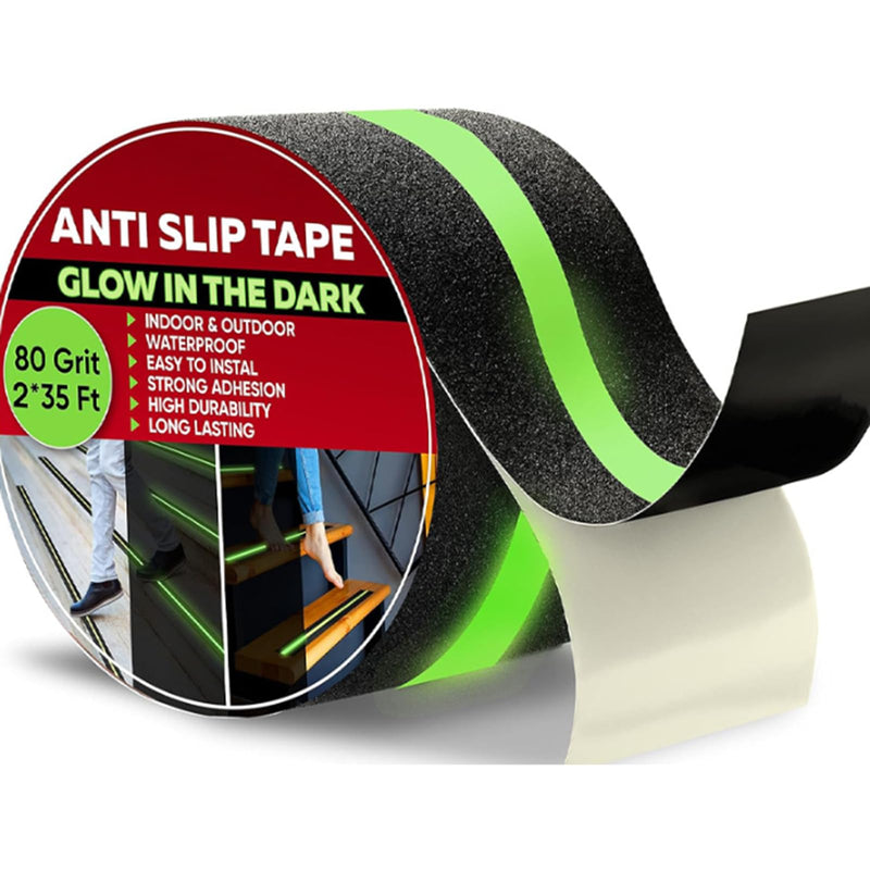 Frosted Anti Slip Tape Safety Warning Tapes Staircase Step Luminous Sticker Night Indicator Tape High Visibility Safety Marker Adhesive Bathroom Floor Fluorescent Anti Slip Sticker 5cmx5m