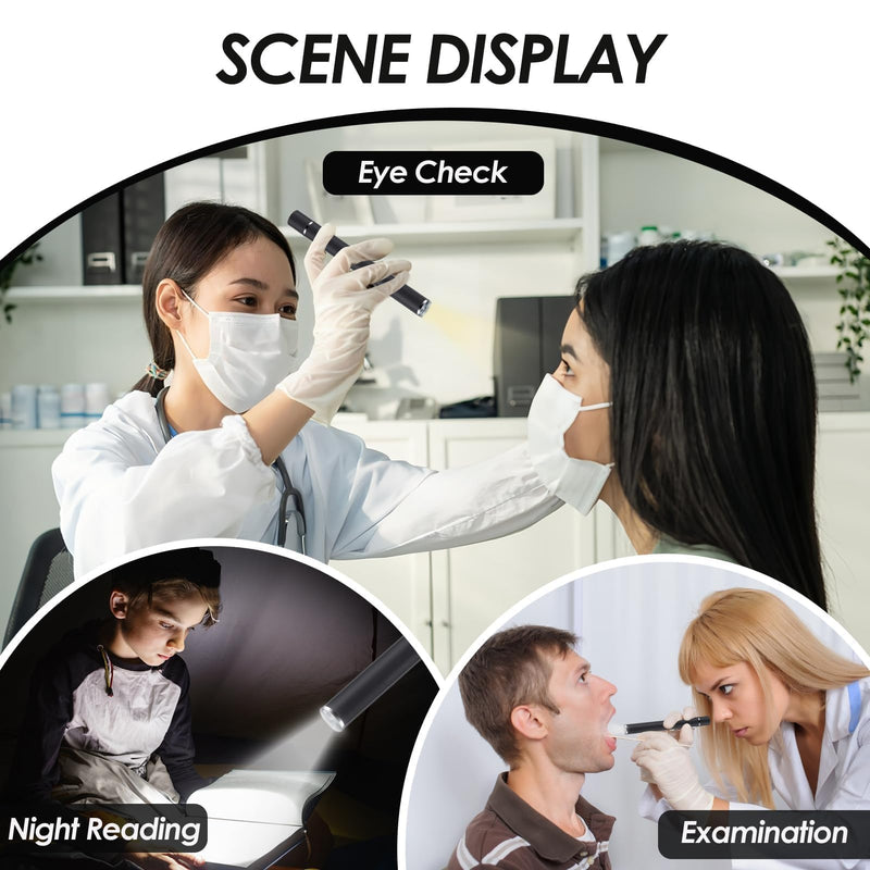 [Australia - AusPower] - Penriter Medical Pupil Light, Rechargeable USB Diagnostic Light with Pupil Meter and Ruler, LED Pen Lamp with Pocket Clip and 2 Light Sources for Nurses Students Doctors 