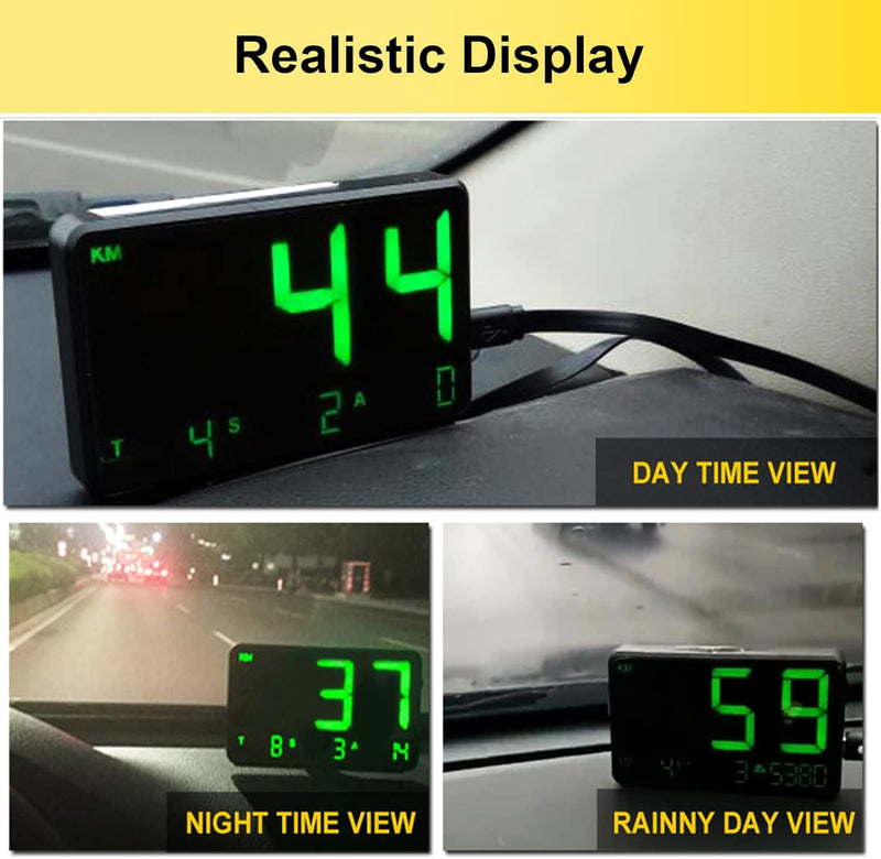 [Australia - AusPower] - Maizad C90 5.5'' GPS Speedometer Odometer HUD Digital Display MPH/KMH with Over Speeding Alarm for All Vehicle Auto Truck Bicycle Motorcycle, Speed, Driving Mileage, Time Calculation 
