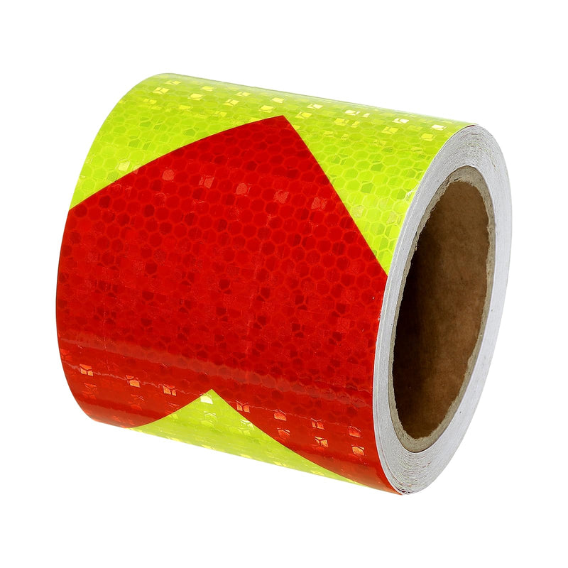 PATIKIL Reflective Tape, 4 Inch x 33 Ft Waterproof High Visibility Warning Safety Adhesive Tape Outdoor Reflector Stickers for Bikes Cars Motorcycles Trucks, Yellow-red