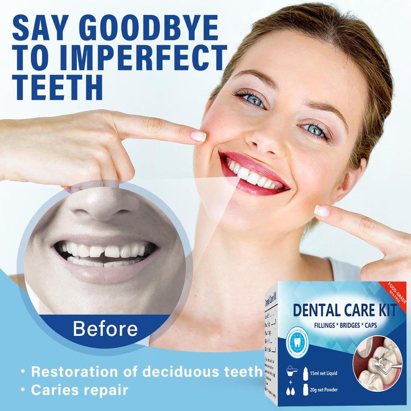 [Australia - AusPower] - Tooth Repair Kit, Temporary Teeth Replacement Kit, Zinc Oxide Eugenol Cement Dental for Broken Chipped Teeth, Missing Teeth, Crown Fillings & Bridges, Improving Smile 1pcs 