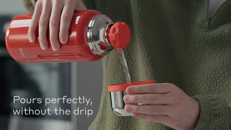BOBBER 26 oz Stainless Steel Heavy Duty Thermo Flask with Removable Tea Infuser – Keeps Hot 28 Hours, Cold 42 Hours – Rugged, Leak-Proof, Dishwasher Safe Vacuum Insulated Bottle (Red) 26 Ounces Cayenne Red