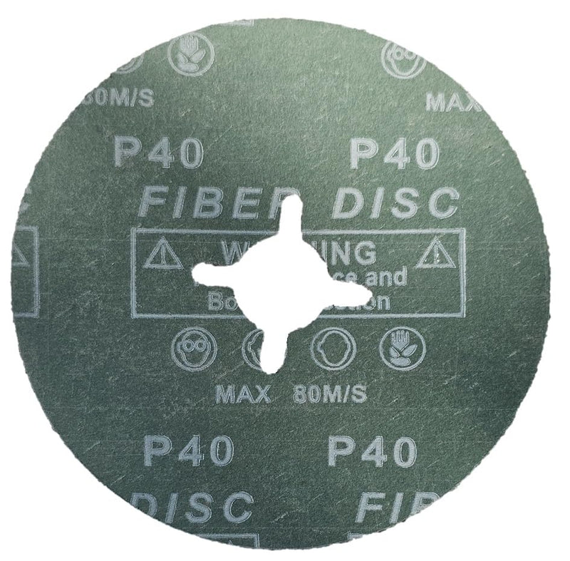 [Australia - AusPower] - Fibre Disc, 125 mm, Fibre Sanding Disc, Sandpaper, Choice of Grit: P24 - P120 (Grit 80) 