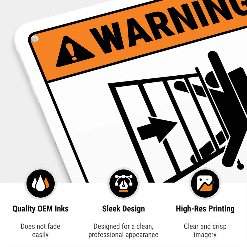 Moving Gate Sign, Moving Gate Can Cause Serious Injury or Death 10x7 Inches, Rust Free .040 Aluminum, Fade Resistant, Made in USA