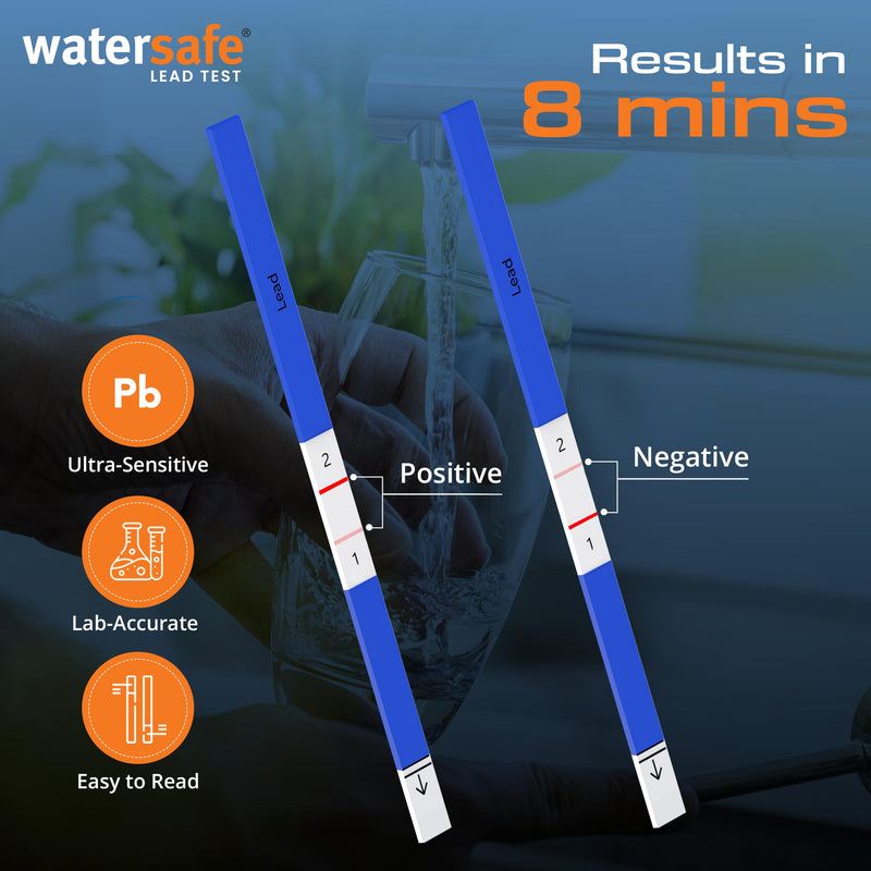 [Australia - AusPower] - USA-Made – Watersafe® Lead in Drinking Water Test Kit – EPA-Compliant & Lab-Verified 8-Minute Detection Below 5 PPB – Easy & Accurate DIY Home Testing for Tap & Well Water - 1 Pack 