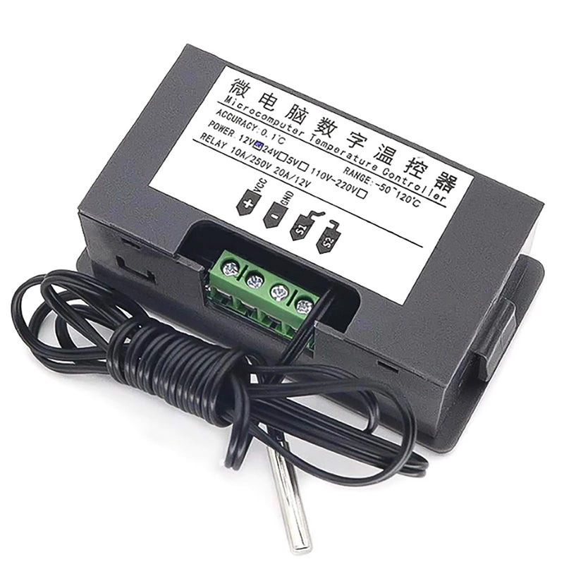 [Australia - AusPower] - Digital Temperature, Dual-Color LED Display, 0.1℃ Precision, Waterproof NTC Probe, Mini Controller Thermostat Sensor AC 110-220V for Automotive, RV, Greenhouse, Home Brewing 220 Volts 