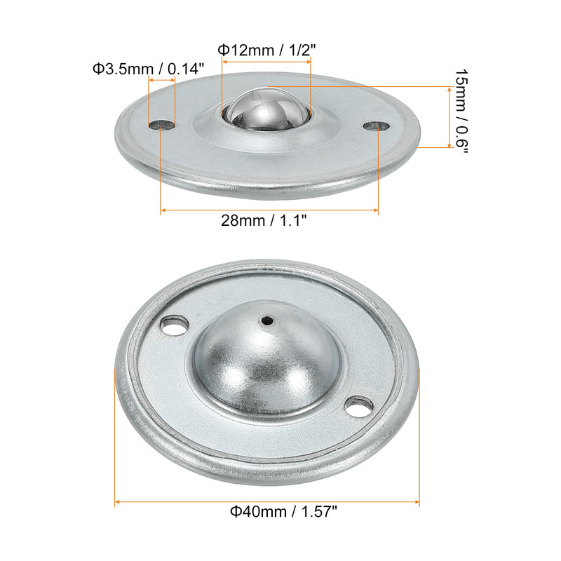 [Australia - AusPower] - PATIKIL Roller Ball Transfer Bearing 1/2", 8 Pack Load 17lbs Disc Flange Mounted Carbon Steel Rotation Caster Unit for Conveyor Roller Stand Transmission 1/2" 
