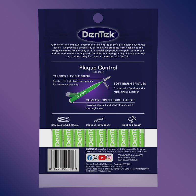 [Australia - AusPower] - DenTek Easy Brush Plaque Control Interdental Cleaners, Tight, 16 Count White 16 Count (Pack of 1) 