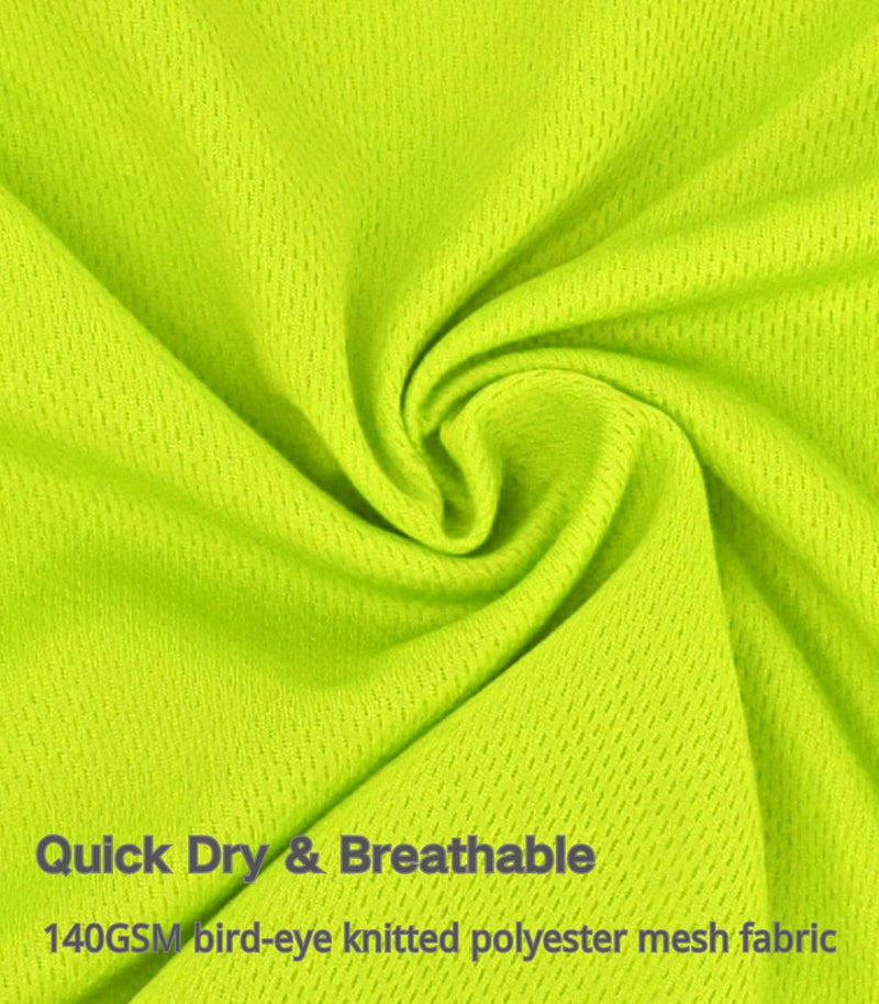 WORK IDEA Safety T Shirt for Women Reflective Tape High Visibility Shirt Work Construction Short Sleeve Yellow# Small