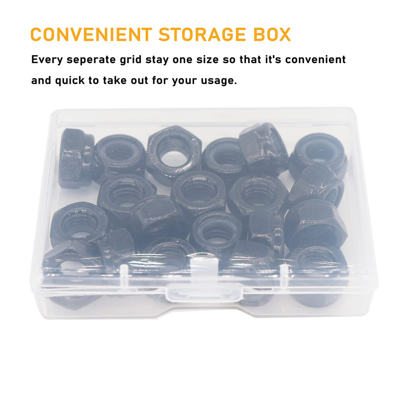 [Australia - AusPower] - binifiMux 50Pcs M3-0.5mm Black Zinc Plated Nylon Lock Nuts Inserted Hex Self Clinching Nuts for RC modeling 