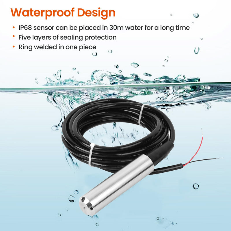 [Australia - AusPower] - Water Level Sensor, TL?136 Liquid Level Sensor, Hydrostatic Liquid Level Transmitter Water Level Sensor Detector 24VDC 4?20MA Output (Measuring Range 0-5 Meters) Measuring range 0-5 meters 