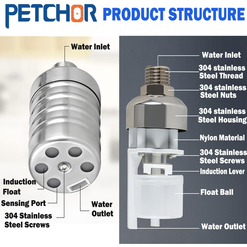 [Australia - AusPower] - 304 Stainless Steel Fully Automatic Water Level Control Float Valve, Auto Float Water Shut off Valve, 1" Auto Float Valve for Pool, Water Tank, Livestock Troughs, Fish Pond, 2PCS 