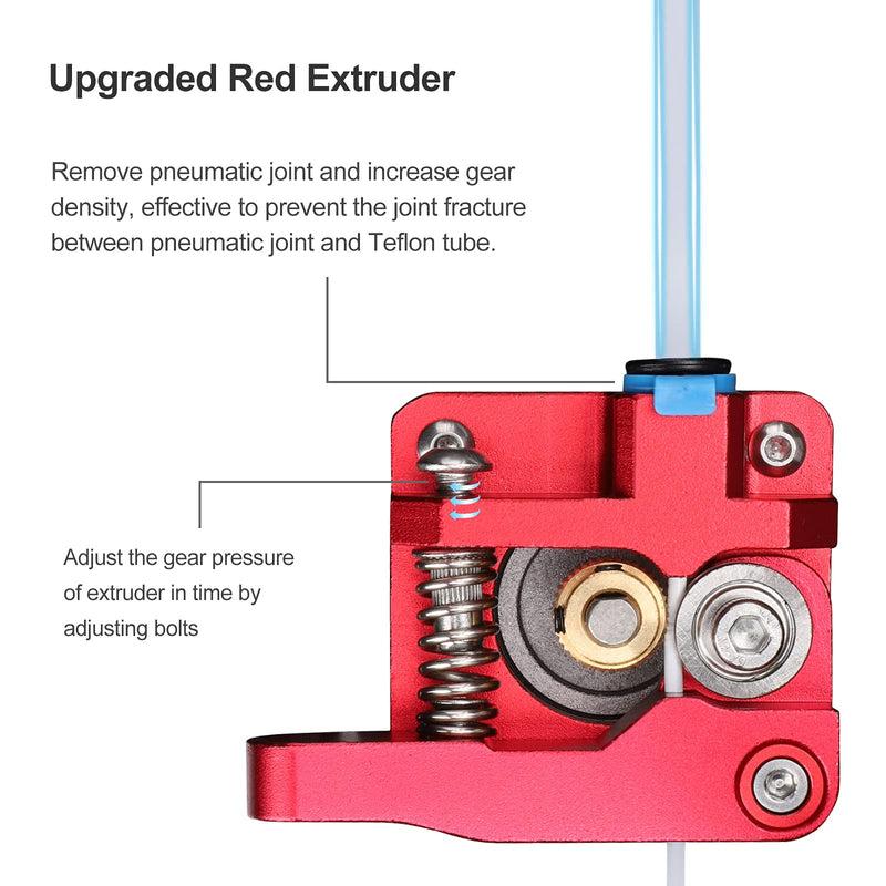 [Australia - AusPower] - Creality Official Extruder for Ender 3 3D Printer Aluminum Drive Feed Bowden Extruders Upgrade Accessories Kit for Ender 3, Ender 3 Pro, Ender 3 V2, Ender 3 Max, Ender-5 Series and CR-10 Series Red 