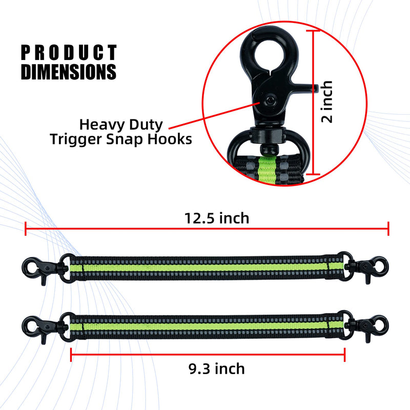 MELOTOUGH Tape Thong Electrical Tape Holder with Snap Hooks Electrician Tape Strap for Tool Belt, Tool Pouch(Lime 2pcs) 2 packs Reflective Green 2pcs