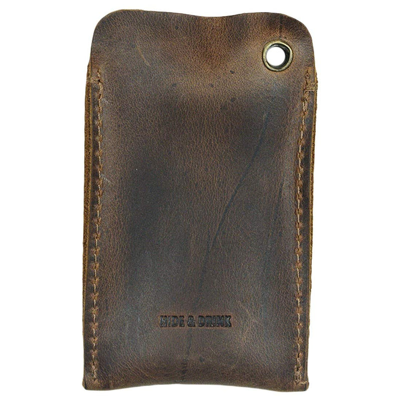 Hide & Drink, EDC Pocket Slip, Multitool Sleeve & Pen Holder for Everyday Use, Camping Accessories, Small Tool Organizer, Full Grain Leather, Handmade Bourbon Brown