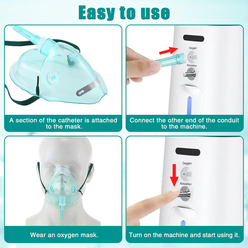[Australia - AusPower] - Geiserailie 2PCS XL Oxygen Mask with 6.6 Ft Tubing and Adjustable Elastic Strap, Adult Oxygen Mask with Tubing, Breathing Masks for Face Adult XL for Adult 