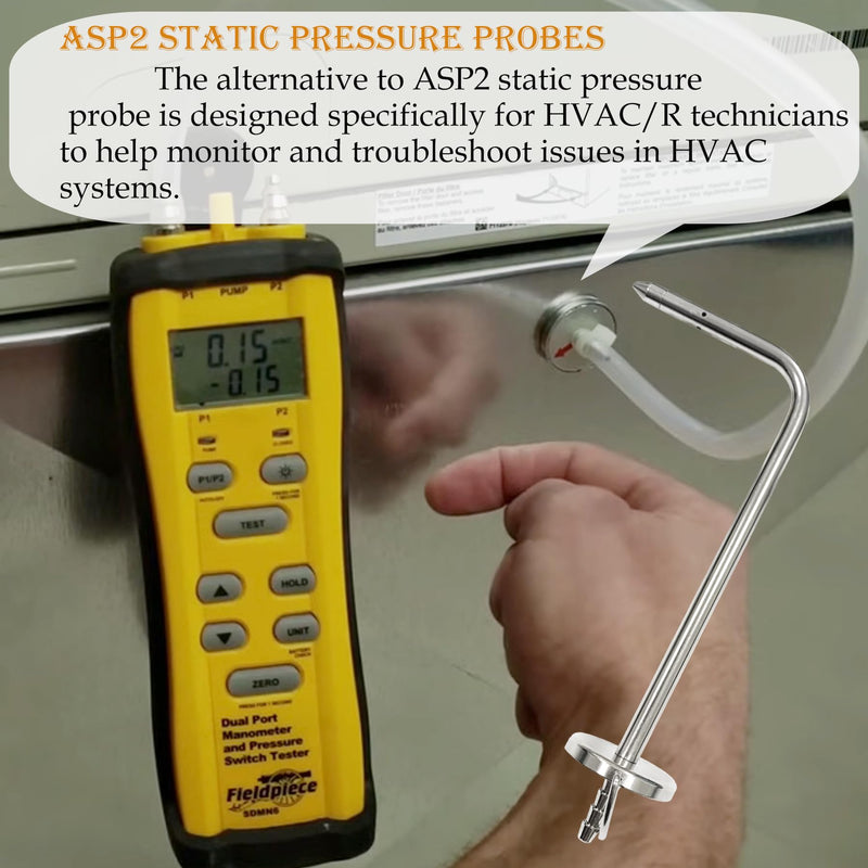 [Australia - AusPower] - Static Pressure Probes Compatible with ASP2 Fieldpiece Manometers AMIN2,ADMN2,SDMN5 for HVAC Technician Testing (2 Pack) 