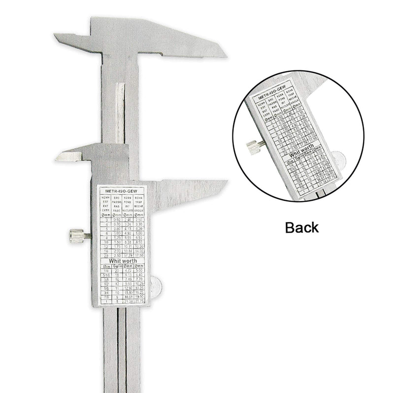 [Australia - AusPower] - NORTOOLS Professional Stainless Steel Vernier Caliper for Inside, Outer, Depth and Step Measurements, 6 Inch/150 mm/0.001"/0.02 mm - Strictly QC PC for PC Einheitsgröße Set 3 
