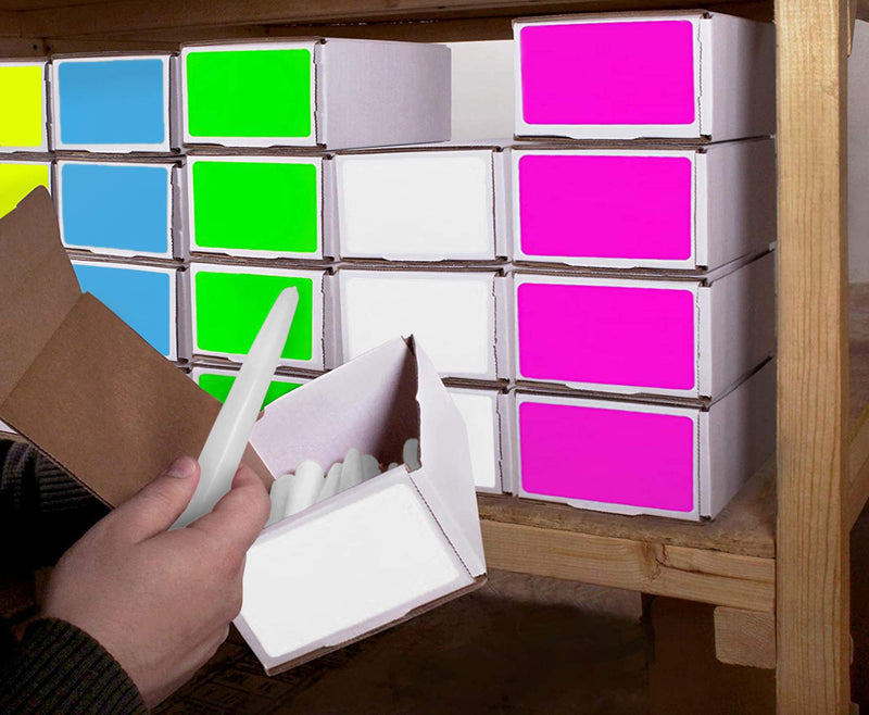 ChromaLabel 3 x 5 inch Permanent Color Code Rectangle Labels, 250 Stickers per Roll, Fluorescent Pink