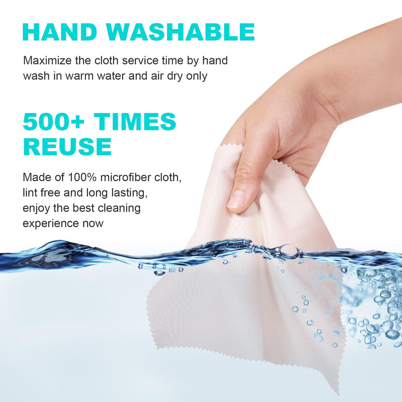 [Australia - AusPower] - SmoTecQ Glasses Cleaning Cloth, Premium Microfiber Lens and Screen Cleaner, Reusable and Washable - Pack of 8, 7 x 6-Inch, Dark Blue and Grey 6" x 7", 8 Pack 