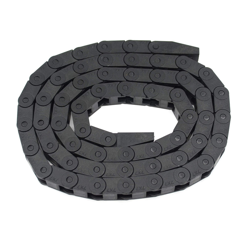 [Australia - AusPower] - Zeberoxyz 7x7mm Drag Chain Length 1Meter Close Type Black Plastic Flexible Cable Carrier R18 with flat wrench for 3D Printer and CNC Machines (7mmx7mm-Close) 7mmx7mm-Close 