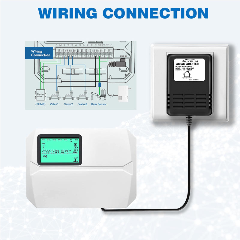 [Australia - AusPower] - 24 Volt AC 1000mA Power Adapter for Smart Sprinkler Controller,Indoor Irrigation System Controller,24V 1A AC to AC Wall Adapter Transformer Compatible with Most Smart Sprinkler Controller (Black) Black 