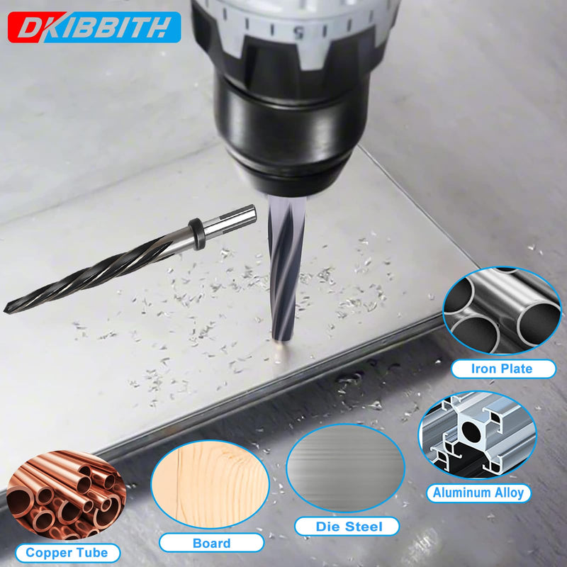 [Australia - AusPower] - 5/8 Bridge Construction Reamer Drill Bit, M2 HSS Taper Chucking Reamer for Steel Alloy Metal Wood Plastic, 1/2" Non-slip Shank, 5-Spiral Flutes Car Reamer, to Align or Enlarge Holes, 16mm 5/8 
