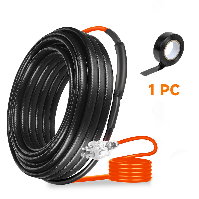 9FT Heating Cable for Metal and Plastic Home Pipes, Energy-efficient, Pipe Heat Tape for Water Pipes, Pipe Freeze Protection, Keeps Water Flowing at -40℉, 120V, 8W/FT 9FT