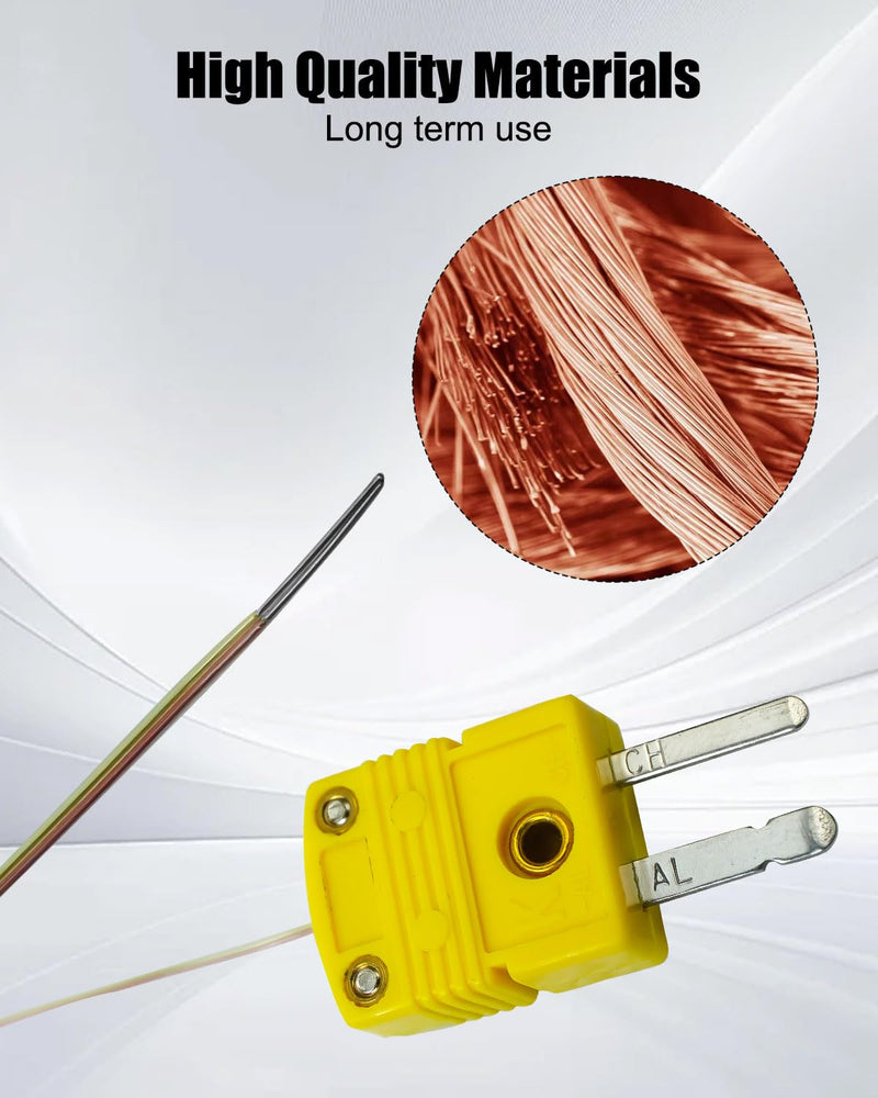 [Australia - AusPower] - 5cs High Accuracy K Type Mini-Connector Thermocouple, Temperature Probe Sensor -50°C~482°C (-58°F~899°F) 