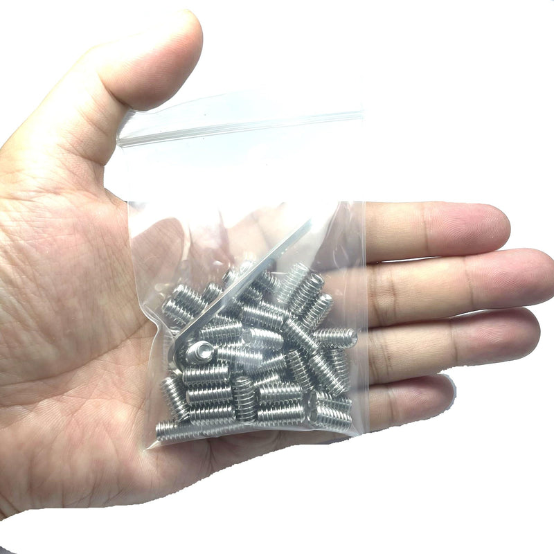 [Australia - AusPower] - 50pcs Set Screws 1/4-20 x 1/2" inch 304 Stainless Steel Allen Head Hex Hexagon Socket Set Screws with 1/8" Allen Wrench,Set Grub Screws Hex Allen Head Socket Set Screws.(1/2" Length) 