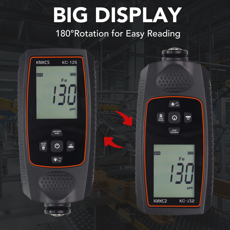 [Australia - AusPower] - Paint Thickness Gauge for Cars - Accurate Mil Thickness Gauge for Iron/Aluminum/zinc Car Body Filler Tester for Used Car Buyers & Auto Body Shops, with Rotating Screen & Continuous Measurement 