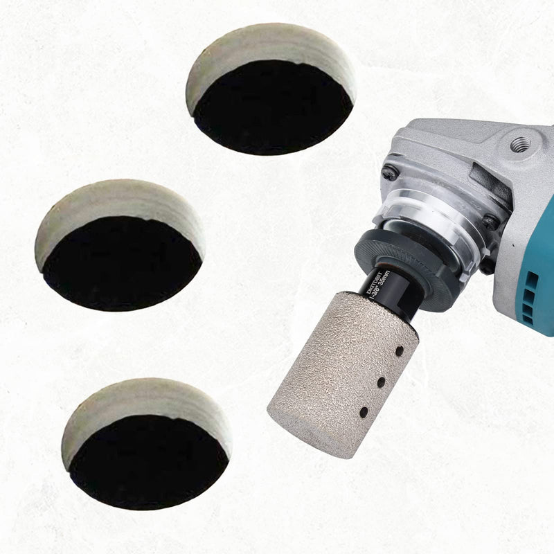 Diamond Coated Finger Bit, 1-3/8" Tile Milling Bit to Enlarge Polish Shape Holes on Porcelain Ceramic Marble Granite Tile Countertop, with 5/8-11 Thread to 3/8" Hex Shank Adapter, Diameter 35mm 1-3/8”（35mm）