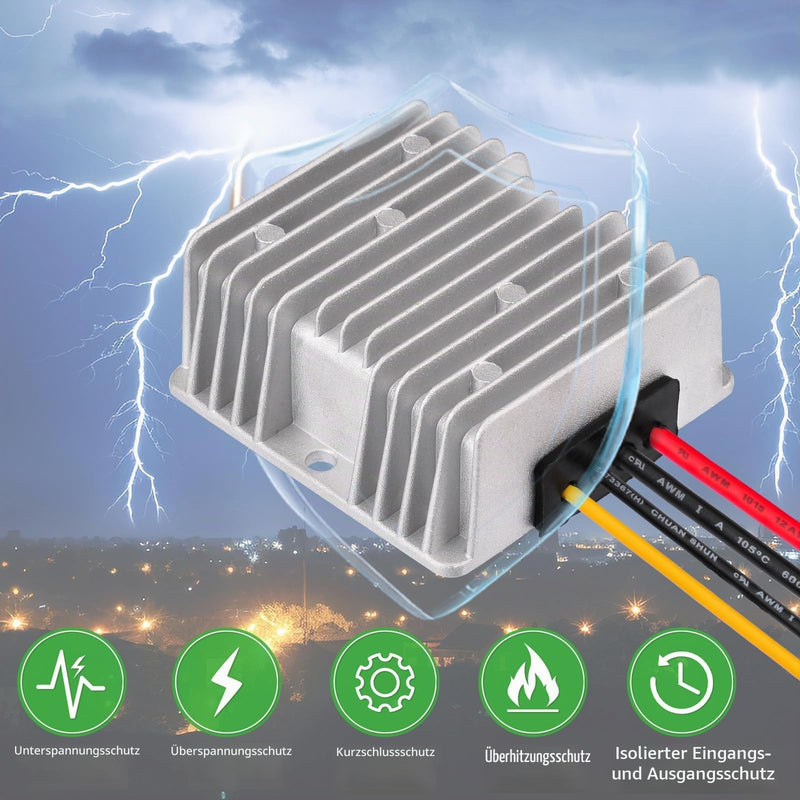 ELFCULB 12V to 48V DC Step Up Converter 6A 288W with Cable for Starlink | 6A 288W power supply voltage increase converter regulator