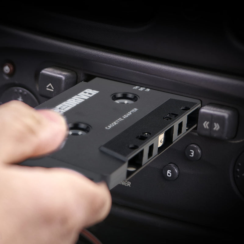 [Australia - AusPower] - Car and Driver Cassette Aux Adapter for Car | Wired 3.5MM Universal AUX Plug for Smartphones, MP3 Players, 31” Cable | Cassette Adapter for Car | Cassette Deck | Cassette Tape Aux Cord for Car, Black 