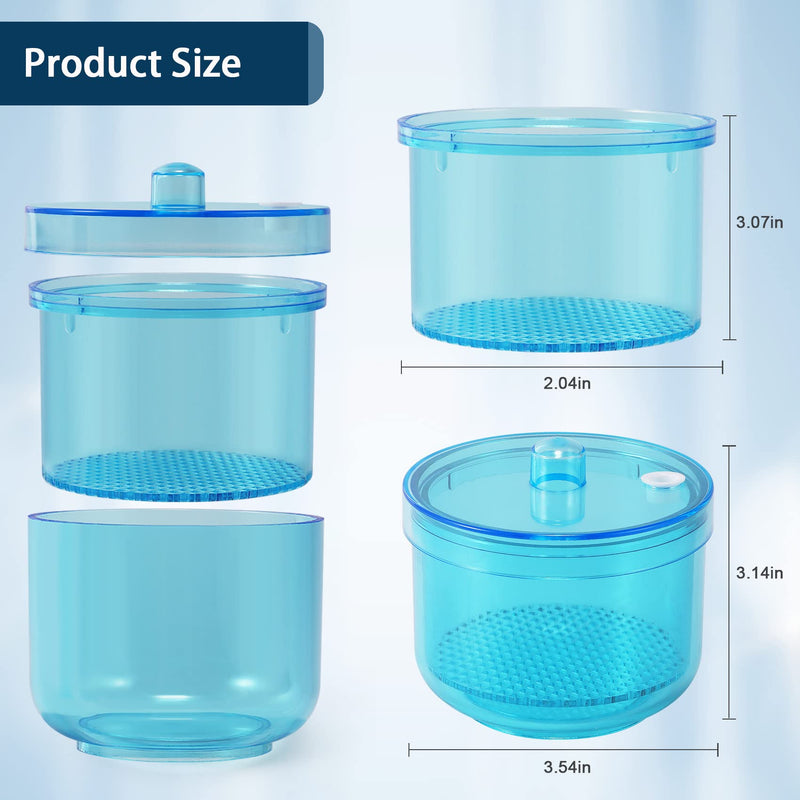 [Australia - AusPower] - Annhua Dental Bur Holder Cleaner Burs Soak Box with Strainer for Burs Cleaning, Soaking - Blue 