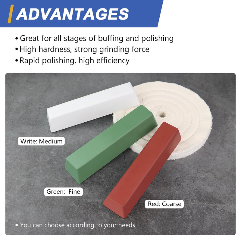 SCOTTCHEN Buffing Polishing Cutting Compounds 1 lbs.Kit Polishing Rouge Bars for Buffing polishing Wheel- Green Fine - 1 Pack 16 Oz. - Green Fine