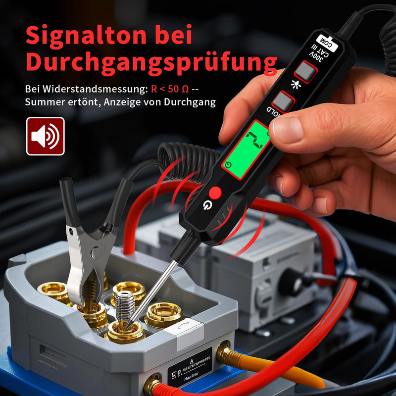 YOJOCK Voltage Tester Car Smart Circuit Tester, 0.8 V - 100 V DC Digital Test Lamp Car, Automotive Continuity Test Electric Tester Car Fuse Tester with Torch for Car Battery
