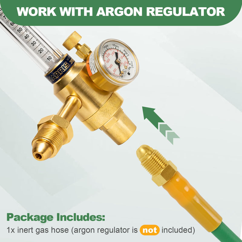 [Australia - AusPower] - 8.2FT Argon Gas Hose, Inert Gas Welding Hoses for MIG/TIG Welding Regulator, Argon CO2 Gas Regulator Adapter Hose for MIG/TIG Welder Flowmeter 1/4", 5/8" UNF-18RH Argon Gas Fitting for MIG, TIG, Etc 8.2FT 