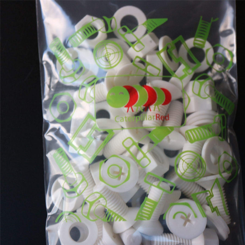 [Australia - AusPower] - 20 x White Countersunk Screws Polypropylene (PP) Plastic Nuts and Bolts, Washers, M8 x 20mm, Anti-Corrosion, Chemical Resistant, (5/16 x 25/32 in) 